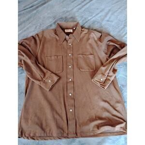 mervyns mens collection Vintage Button Down Long Sleeve Shirt Brown Velvet